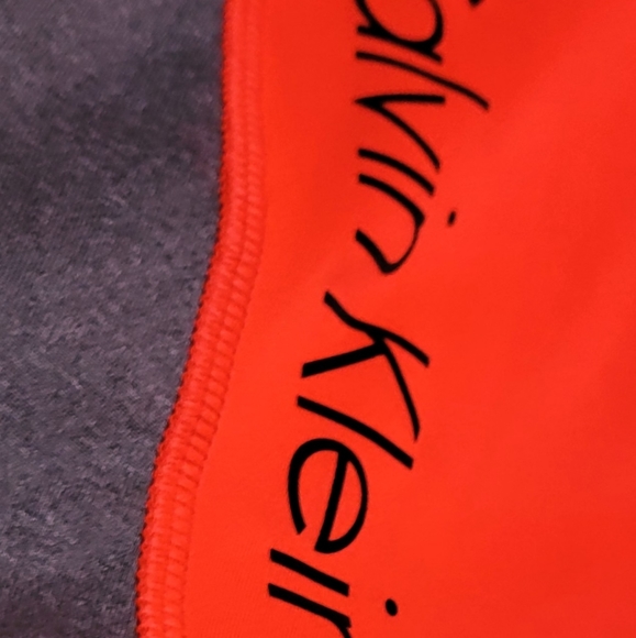 Men's CK Performance Shirt Size Large Orange-Red & Grey Short Sleeves - Picture 8 of 8